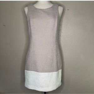 Tart Beige and Cream Colorblock Sheath Dress